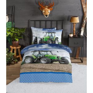 Kinderdekbedovertrek Strong - Groen - Flanel - Goodmorning