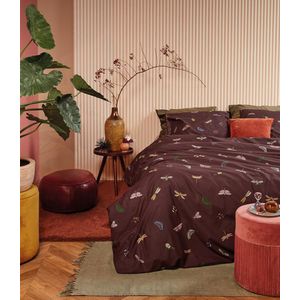 Dekbedovertrek Living World Aubergine 200 x 200/220 - Paars - Katoen - At Home