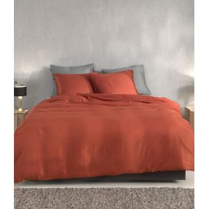 ZoHome Satinado Dekbedovertrek - Eenpersoons - 140x200/220 cm - Copper Orange