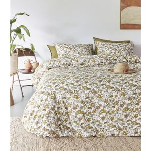 Beddinghouse - Wafelkatoen Ochre Gebloemd - BE321167 - B 240 x L 200 cm/B 240 x L 220 cm - Lits-jumeaux - Strijkvrij