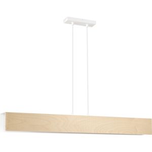 Hanglamp Carlo 4 Wit/Houtlook 96 cm