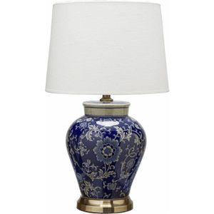 Tafellamp Fang Hong Blauw Flower Wit 58 cm