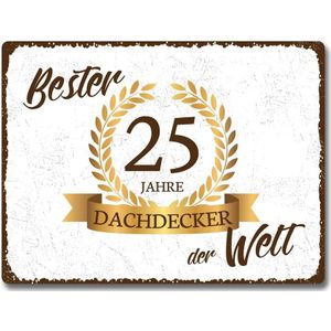 Vintageschild 20 x 15 cm zur Auszeichnung "Beste/r ..." | mit Jubiläumszahl und Beruf