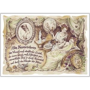 Zunftbild Kosmetikerin auf Antikpapier im A4-Format