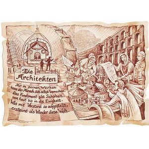 Zunftbild Architekt auf Antikpapier im A4-Format