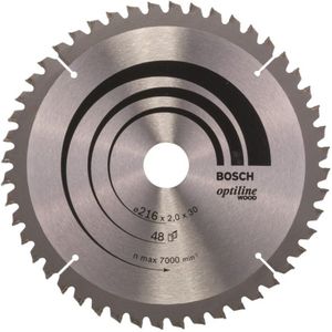 Bosch cirkelzaagblad - OPTILINE WOOD - Ø216/2mm - 30mm - 48 TPI