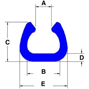 Permafix Abriprofile FOAM beschermprofiel - U-Fix - U100 lengte 2meter - blauw
