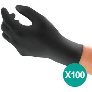 MICROFLEX® 93-852 - Nitril Wegwerp Handschoenen, Latexvrij, Poedervrij, M, Zwart, 100 stuks (0.12-0.15mm)