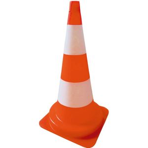 Ivana verkeerskegel - PVC oranje / wit - 46 cm hoog