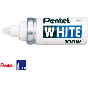 Pentel merkstift 100W - 4mm - wit - Q632400