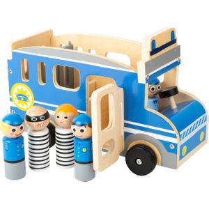 Small Foot Politiebus Xl Hout Jongens 30 Cm Blauw 6-delig