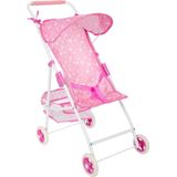 Poppenwagen-Buggy - Roze - lichtgewicht - Houten speelgoed vanaf 3 jaar