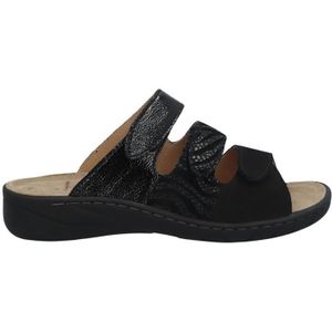 Solidus - Wellness Spezial - Damesslipper - Zwart - Leer - Comfortabel