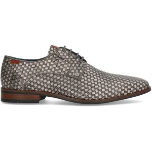 Berkelmans - OULTON - Nette Veterschoenen - BlackWhiteGreyBraided