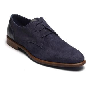 Berkelmans - Arcos Veterschoen - Navy Print - Nubuck - Rubber Zool