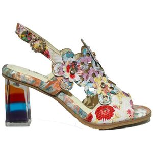 Laura Vita - Hacsio 324 - Sandalen - Geel - Hoogwaardig Leer met Print