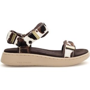 Woden - WL673 Line Animal - Sandalen - Koeienprint - Leren - Klittenband