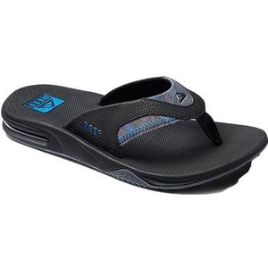 FANNING BLACK/POOL PALM Teenslippers