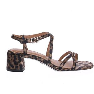 Tamaris - Dames Sandaal - Beige Multi - Suèdine - Blokhak 5 cm