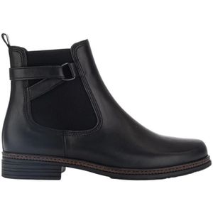 Gabor - Chelsea-boots - Zwart - Blokhak - Enkellaarsje - Businessmode met Stretch Inzet