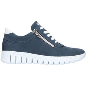 Waldläufer - Birdy - Sportieve Dames Veterschoen - Donkerblauw - Nubuck Leer