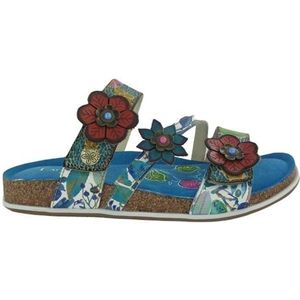 Laura Vita - Brcyano 16 - Slipper - Turquoise Blauw - Leer