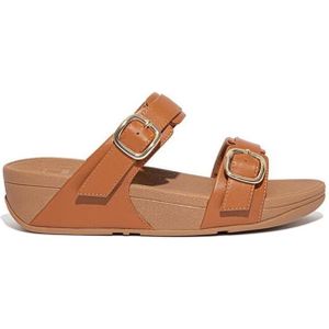 FitFlop Lulu Verstelbare Leren Slides BRUIN