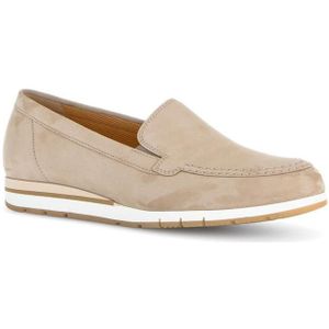 Gabor - Instappers - Beige - Nubuck - Comfort Fit Voetbed - Uitneembaar Voetbed