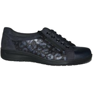 Solidus - Sneakers - Donkerblauw - Leder - Extra Brede K-wijdte