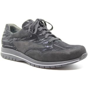 Durea - 6148 - Veterschoenen - Zwart - Leer - Extra Breed