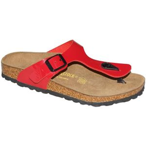 Birkenstock Gizeh Kids Slippers Tango Red Patent Narrow-fit Rood Imitatieleer