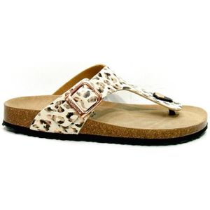 Tamaris - Platte Muiltjes - Beige Luipaard - Hoogwaardige Materialen
