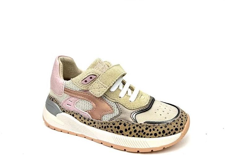 Sneakers - Luipaardprint - Suède en Microfiberleer - Roze Accenten