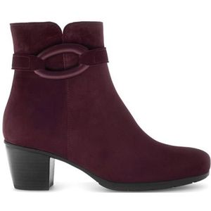 Gabor - Laarsjes - Bessenrood - Blokhak - Zakelijke Schoen in Smalle Vorm