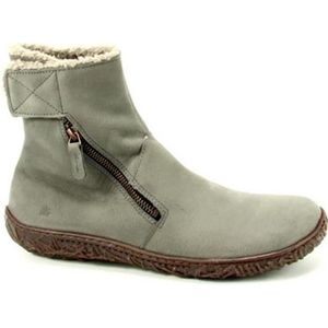 El Naturalista - 254571110005_039 - Leren Enkellaarsjes - Grijs - Plat - Ritssluiting