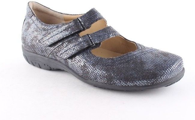 Durea - 5680 - Bandschoenen - Zwart - Leer - Klittenbandsluiting