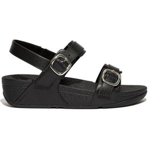 FitFlop Lulu Adjustable Sandal - Leather ZWART