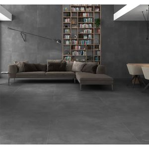 Vloertegel 120x120 cm betonlook Iwaki antraciet N36 (restpartij nog 7,2 m2 op voorraad)
