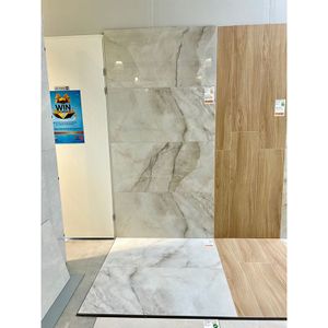 Gepolijste Vloertegel 60x120 Cm Marmerlook Onix Grijs R110
