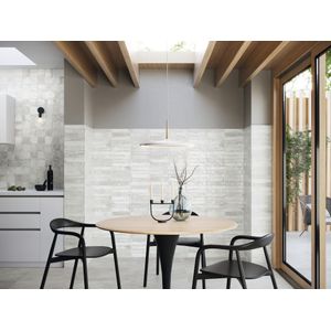 Hoogglans Handvorm Wandtegel 5x25 Cm APE Savannah White A454