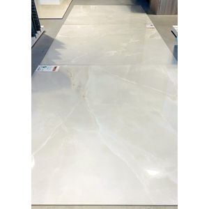 Gepolijste vloertegel 120x120 cm Marmerlook Braga Ivoor R23