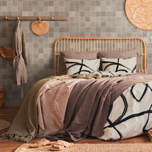 Hoogglans wandtegel 10x10 cm Fez Taupe LF5