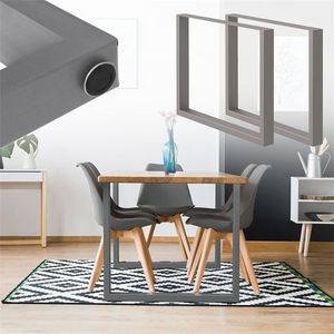 2x Tischbeine Tischkufen aus Vierkantprofilen 80x72 cm Grau pulverbeschichtete Stahl