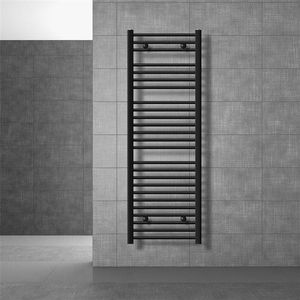 Badheizkörper Sahara 500x1500 mm Schwarz matt gerade mit Seitenanschluss LuxeBath