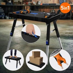 Werkbank 5in1 Rollbrett Sägebock Gerüst 94 cm aus Kunststoff bis 150kg mit 4 Rollen