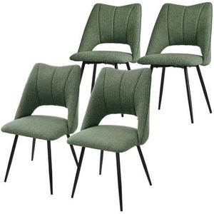 Esszimmerstuhl 4er Set Grün gepolstert inkl. Montagematerial Polsterstuhl Küchenstuhl ML-Design