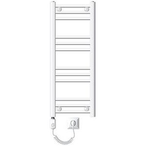 Elektrischer Badheizkörper mit Heizstab 300W 300x800 mm Weiß gerade mit Seitenanschluss LuxeBath