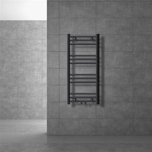 Badheizkörper Sahara 400x800 mm Anthrazit gebogen mit Mittelanschluss LuxeBath