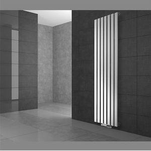 Badheizkörper Stella 370x1400 mm Weiß mit Wand Anschlussgarnitur
