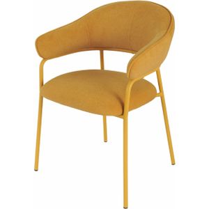 Usuals - Harper Eetkamerstoel - Geel - Velvet